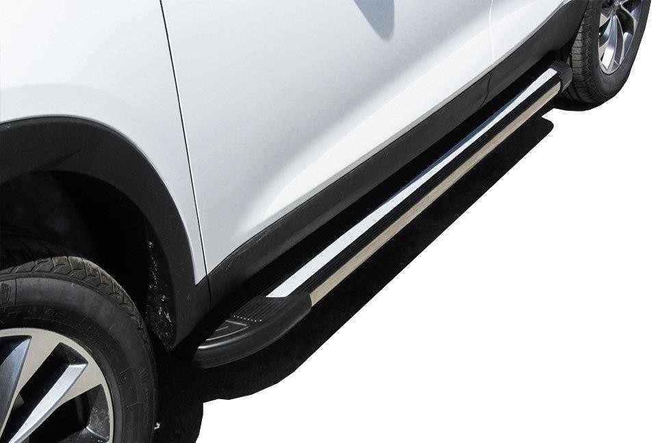 Slitkoff AL-CT7-003 пороги алюминиевые "Luxe Black" 1700 черные Chery Tiggo 7