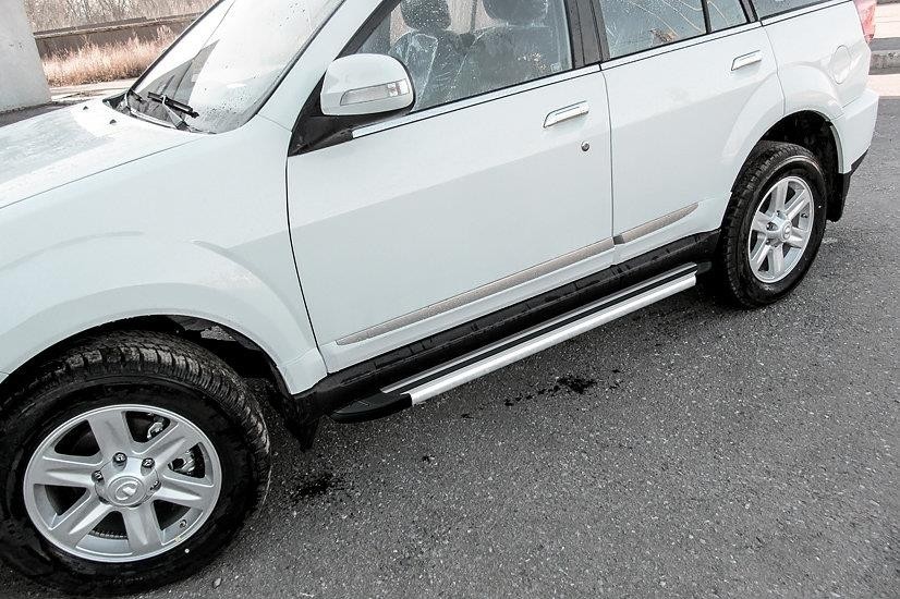 Slitkoff AL-DWH3-004 пороги алюминиевые "Luxe Silver" 1700 серебристые Great Wall Hover H3 (2017)