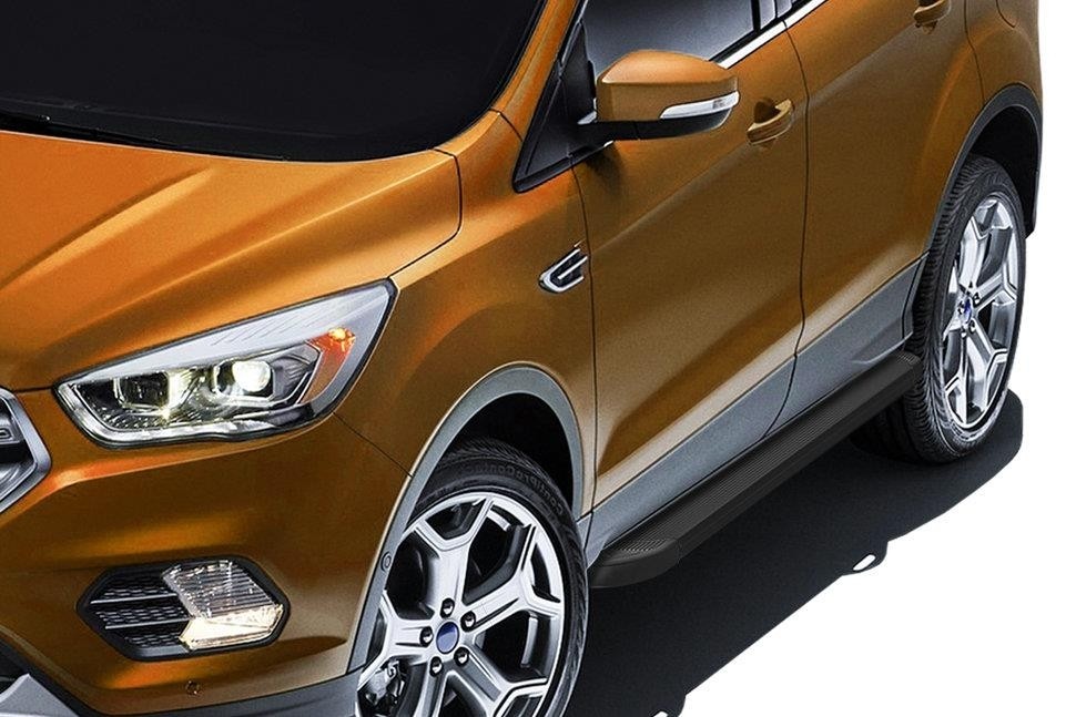 Slitkoff AL-FKG1601 пороги алюминиевые "Optima Black" 1800 черные Ford Kuga (2016)