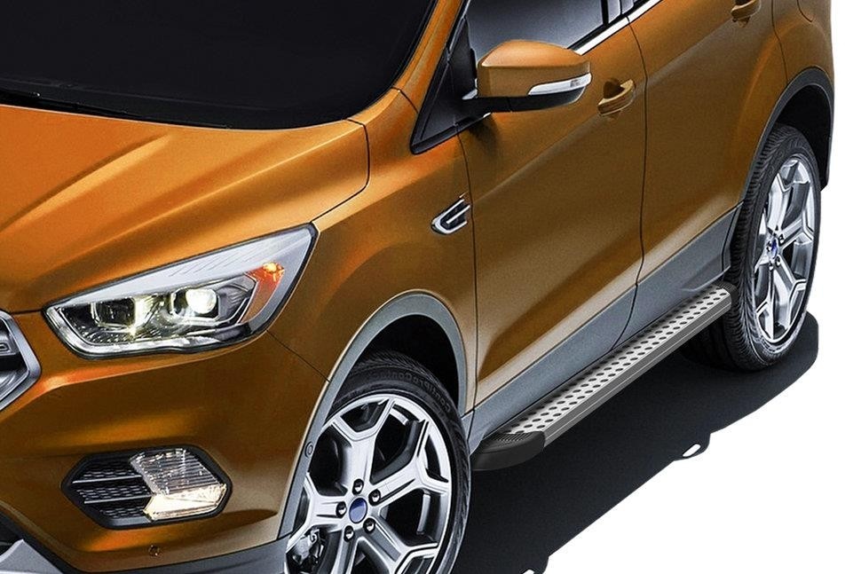 Slitkoff AL-FKG1605 пороги алюминиевые "Standart Silver" 1800 серебристые Ford Kuga (2016)