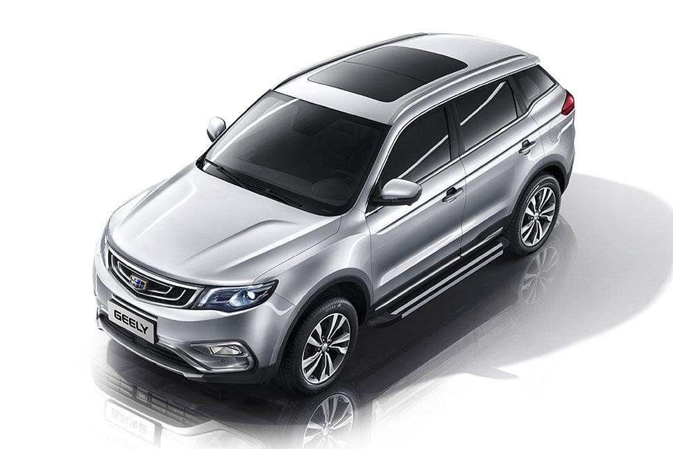 Slitkoff AL-GEAT003 пороги алюминиевые "Luxe Black" 1700 черные Geely Atlas