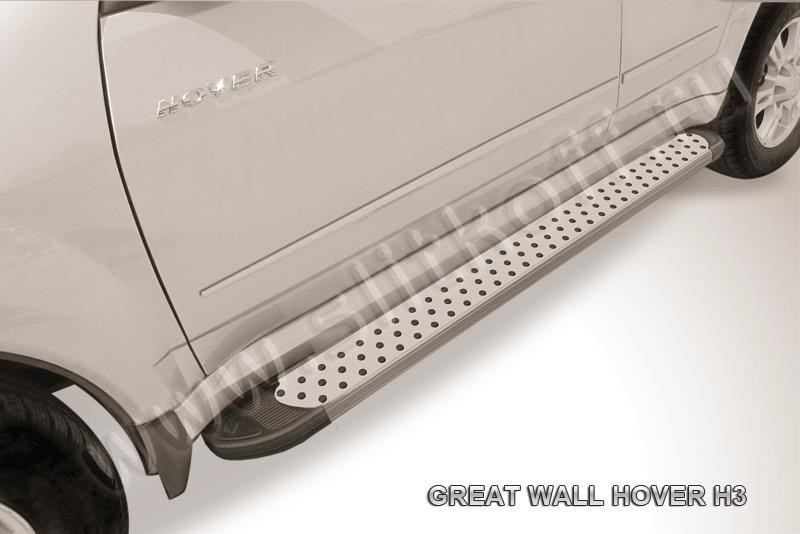 Slitkoff AL-GWH5005 пороги алюминиевые "Standart Silver" Great Wall Hover H5