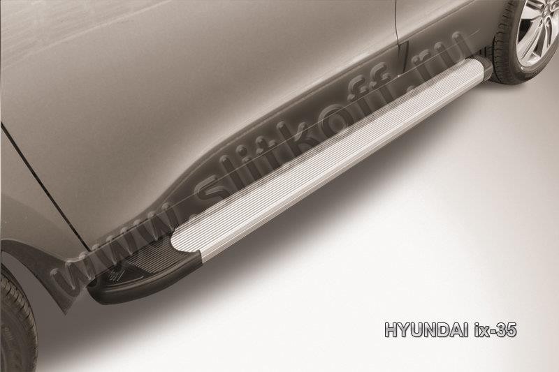 Slitkoff AL-Hix35002 пороги алюминиевые "Optima Silver" Hyundai ix-35