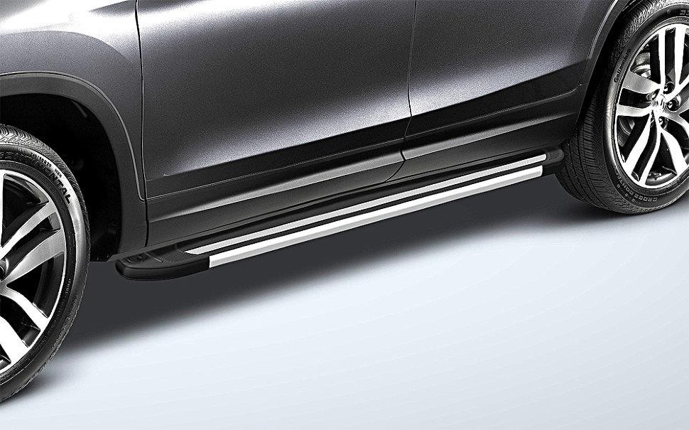 Slitkoff AL-HPL003 пороги алюминиевые "Luxe Black" 1800 черные Honda Pilot 2016