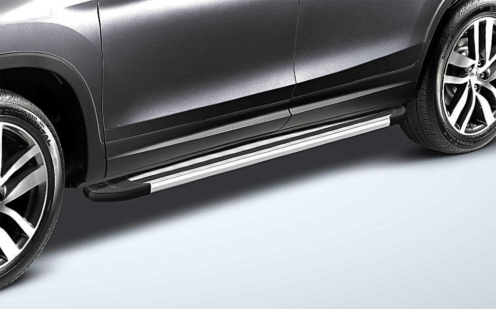 Slitkoff AL-HPL004 пороги алюминиевые "Luxe Silver" 1800 серебристые Honda Pilot 2016