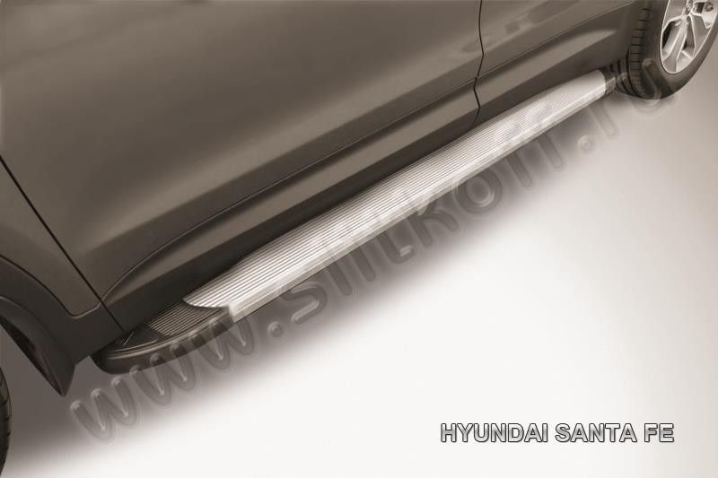 Slitkoff AL-HSFG002 пороги алюминиевые "Optima Silver" Hyundai Grand Santa Fe (2014)