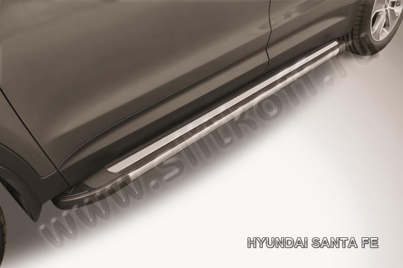 Slitkoff AL-HSFG003 пороги алюминиевые "Luxe Black" черные Hyundai Grand Santa Fe (2014)