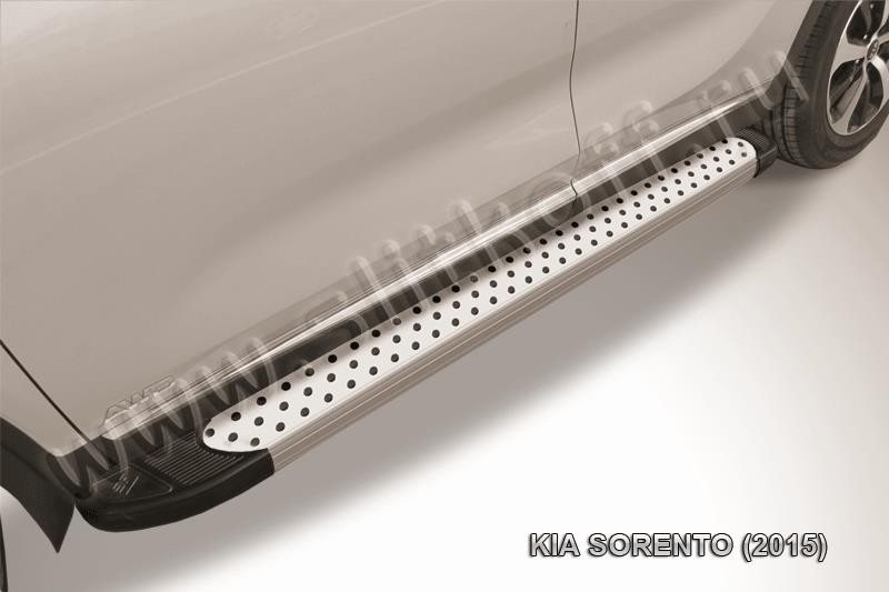 Slitkoff AL-KS1505 пороги алюминиевые "Standart Silver" KIA Sorento (2015)