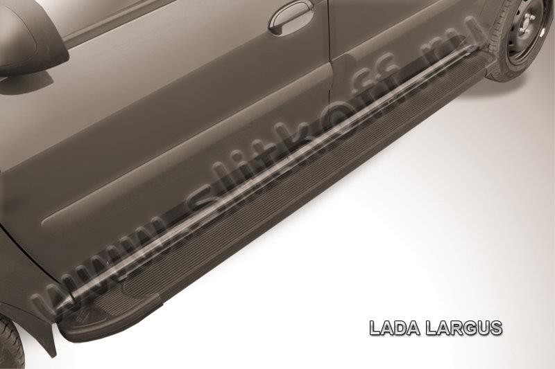 Slitkoff AL-LadLar001 пороги алюминиевые "Optima Black" Lada Largus