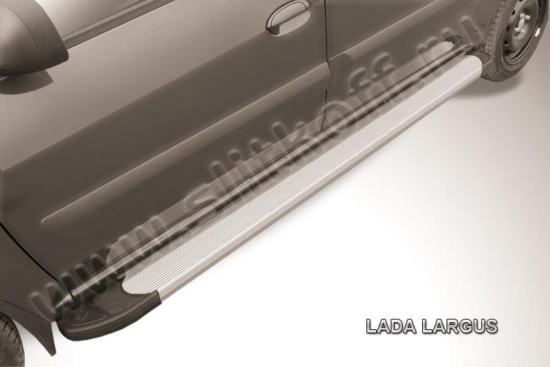 Slitkoff AL-LadLar002 пороги алюминиевые "Optima Silver" Lada Largus