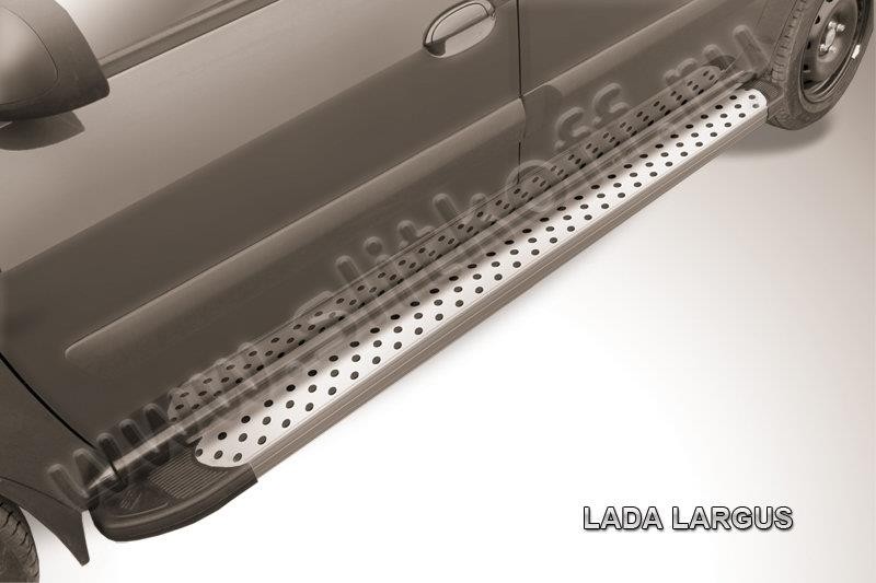 Slitkoff AL-LadLar005 пороги алюминиевые "Standart Silver" Lada Largus