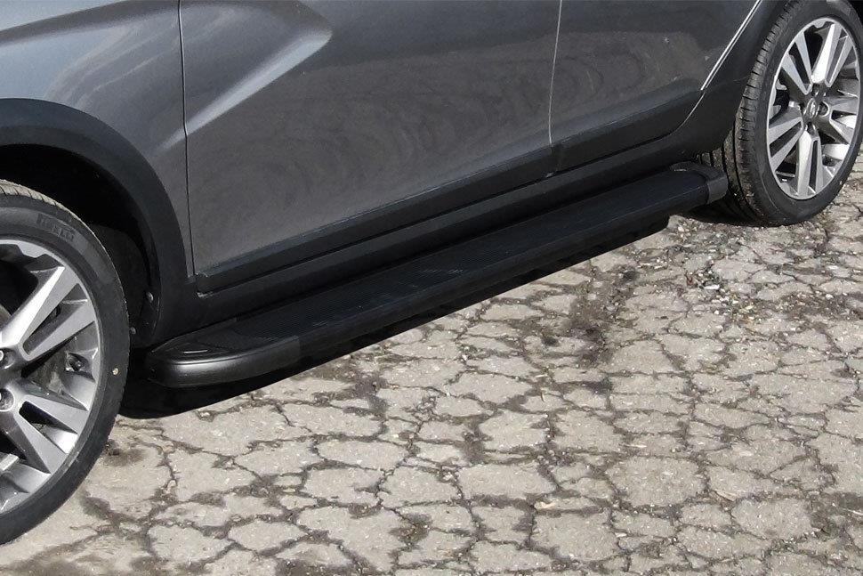 Slitkoff AL-LadVSWCR01 пороги алюминиевые "Optima Black" 1800 черные Lada Vesta SW Cross