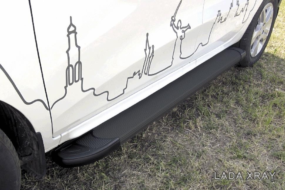 Slitkoff AL-LadXR001 пороги алюминиевые "Optima Black" 1700 черные Lada XRay