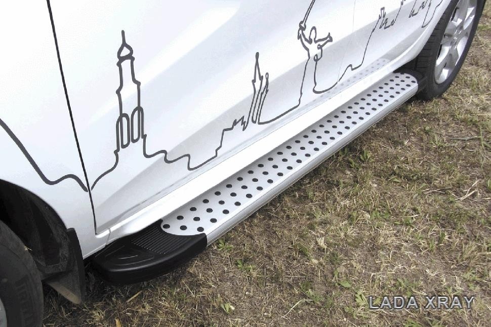 Slitkoff AL-LadXR005 пороги алюминиевые "Standart Silver" 1700 серебристые Lada XRay