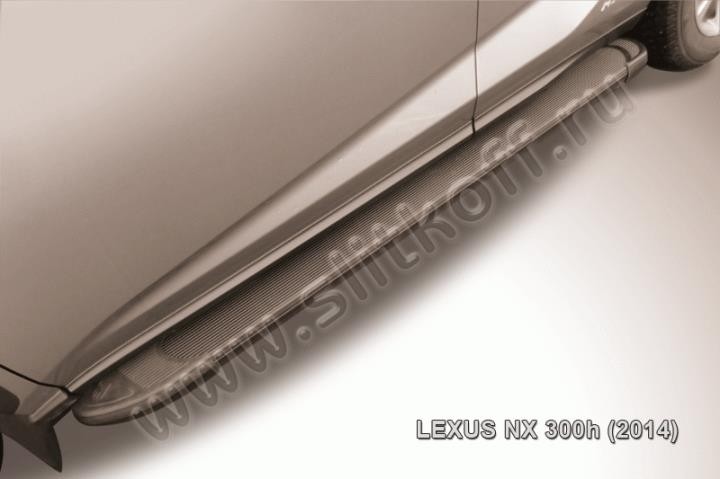 Slitkoff AL-LNX001 пороги алюминиевые "Optima Black" Lexus NX 300h (2014)