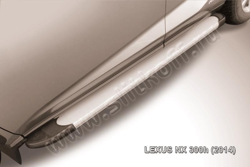Slitkoff AL-LNX002 пороги алюминиевые "Optima Silver" Lexus NX 300h (2014)