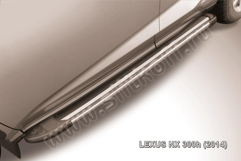 Slitkoff AL-LNX003 пороги алюминиевые "Luxe Black" черные Lexus NX 300h (2014)