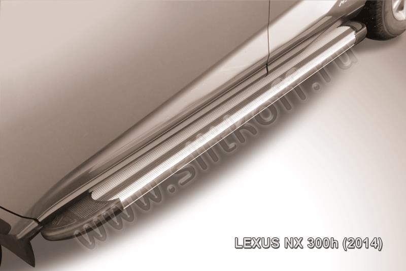 Slitkoff AL-LNX004 пороги алюминиевые "Luxe Silver" серебристые Lexus NX 300h (2014)