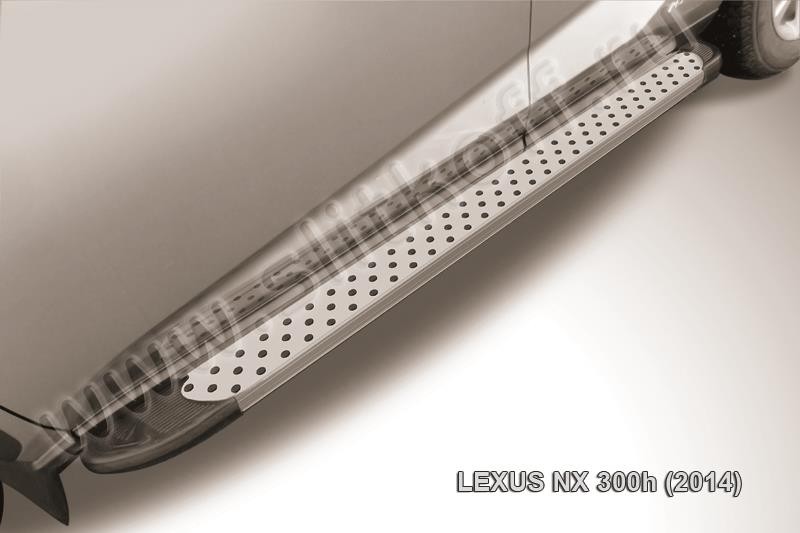 Slitkoff AL-LNX005 пороги алюминиевые "Standart Silver" Lexus NX 300h (2014)