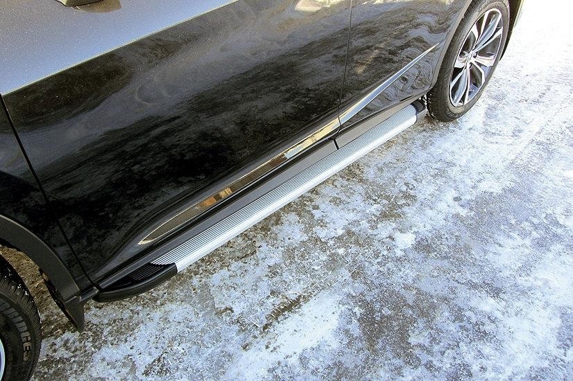 Slitkoff AL-LRX15-002 пороги алюминиевые "Optima Silver" 1800 серебристые Lexus RX350 (2015)