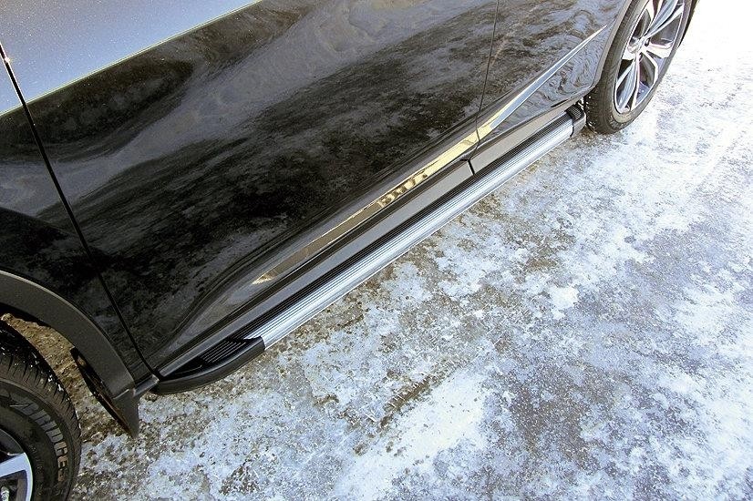 Slitkoff AL-LRX15-004 пороги алюминиевые "Luxe Silver" 1800 серебристые Lexus RX350 (2015)