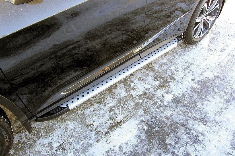 Slitkoff AL-LRX15-005 пороги алюминиевые "Standart Silver" 1800 серебристые Lexus RX350 (2015)