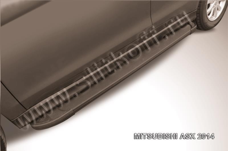 Slitkoff AL-MAS1401 пороги алюминиевые "Optima Black" Mitsubishi ASX (2014)