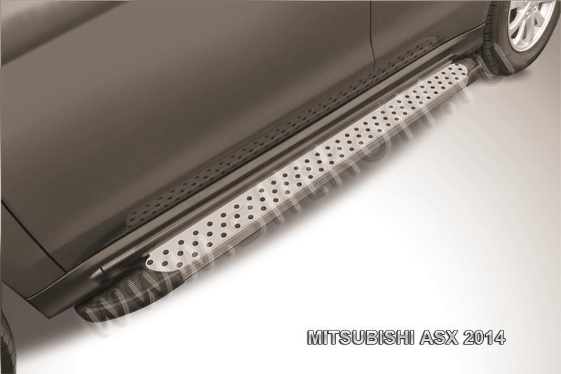 Slitkoff AL-MAS1405 пороги алюминиевые "Standart Silver" Mitsubishi ASX (2014)