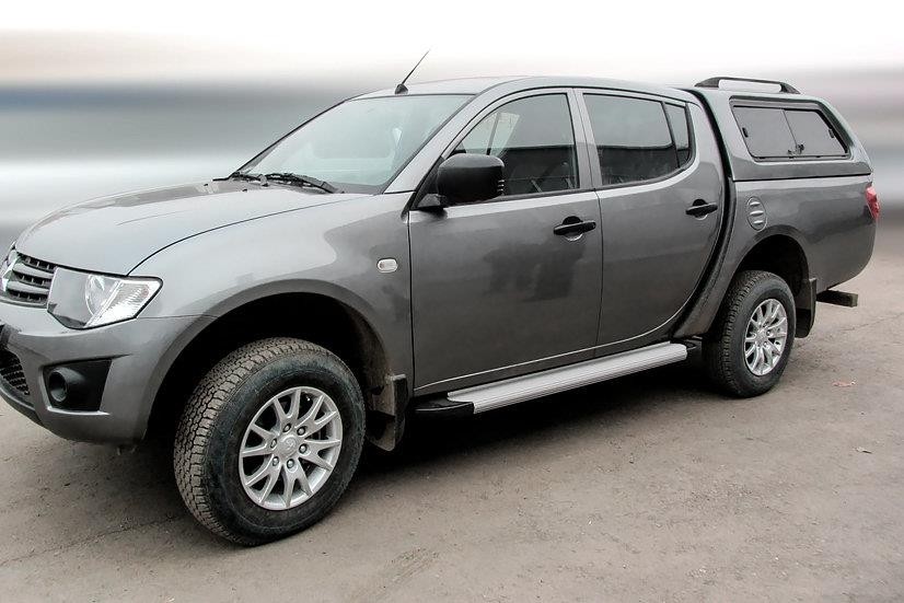Slitkoff AL-ML-002 пороги алюминиевые "Optima Silver" 1800 серебристые Mitsubishi L-200 Triton