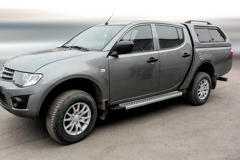 Slitkoff AL-ML-005 пороги алюминиевые "Standart Silver" 1800 серебристые Mitsubishi L-200 Triton