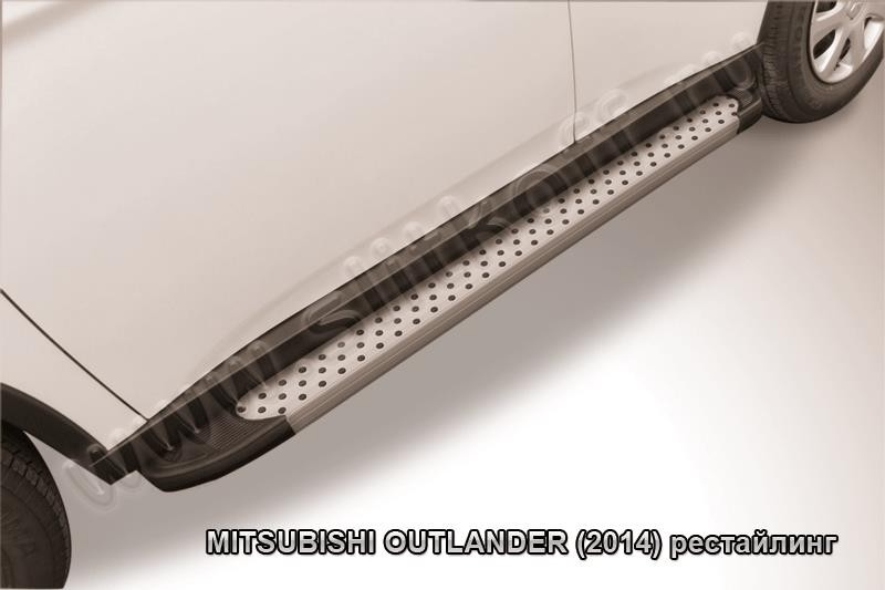 Slitkoff AL-MOUT1305 пороги алюминиевые "Standart Silver" Mitsubishi Outlander (2013)