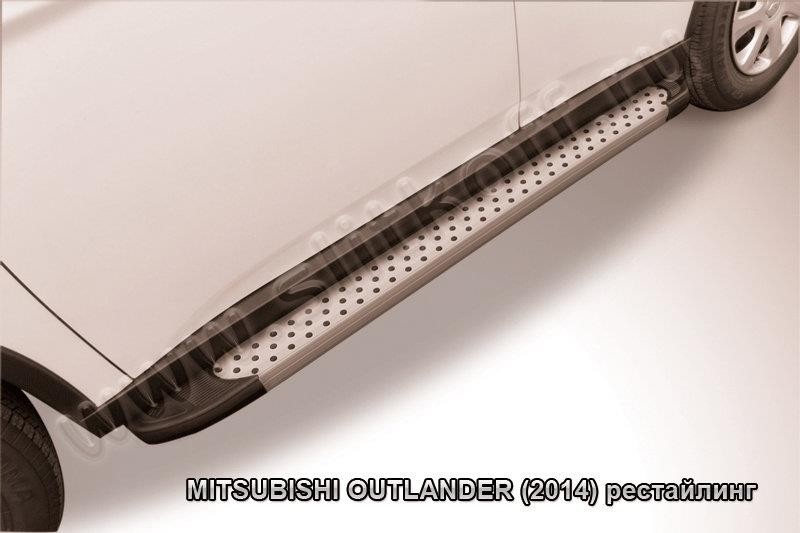 Slitkoff AL-MOUT1405 пороги алюминиевые "Standart Silver" Mitsubishi Outlander (2014)