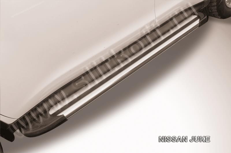 Slitkoff AL-NJ004 пороги алюминиевые "Luxe Silver" серебристые Nissan Juke
