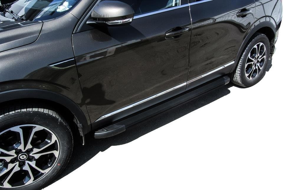 Slitkoff AL-RAR4WD001 пороги алюминиевые "Optima Black" 1700 черные Renault Arkana