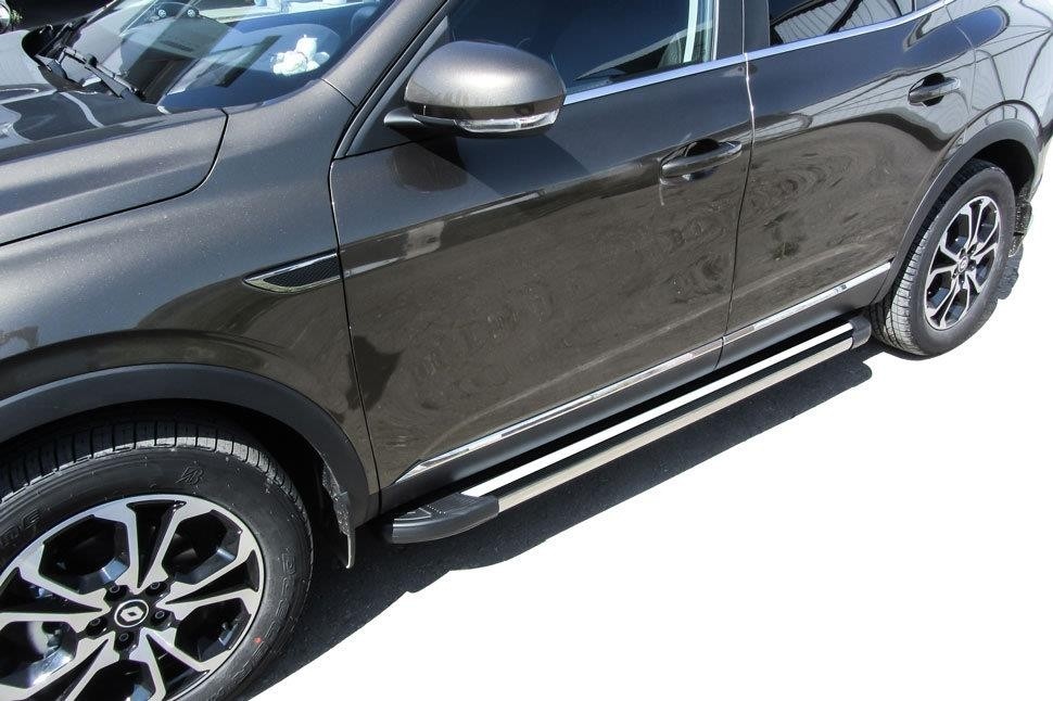 Slitkoff AL-RAR4WD003 пороги алюминиевые "Luxe Black" 1700 черные Renault Arkana