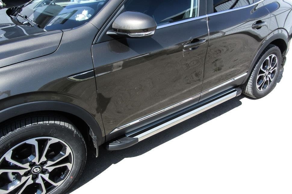 Slitkoff AL-RAR4WD004 пороги алюминиевые "Luxe Silver" 1700 серебристые Renault Arkana