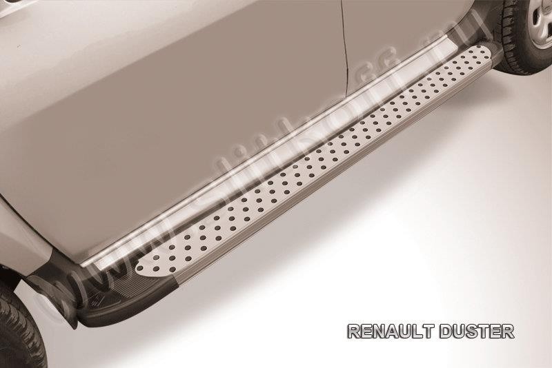 Slitkoff AL-RD005 пороги алюминиевые "Standart Silver" 1800 серебристые Renault Duster