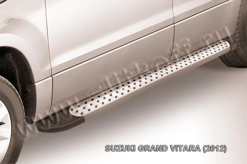 Slitkoff AL-SGV12005 пороги алюминиевые "Standart Silver" 1700 серебристые Suzuki Grand Vitara (2012)
