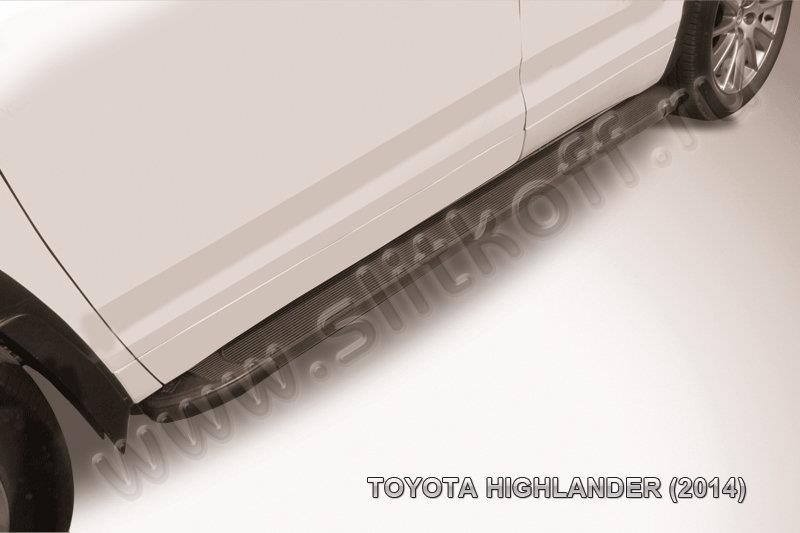 Slitkoff AL-THI14001 пороги алюминиевые "Optima Black" 1800 черные Toyota Highlander (2014)