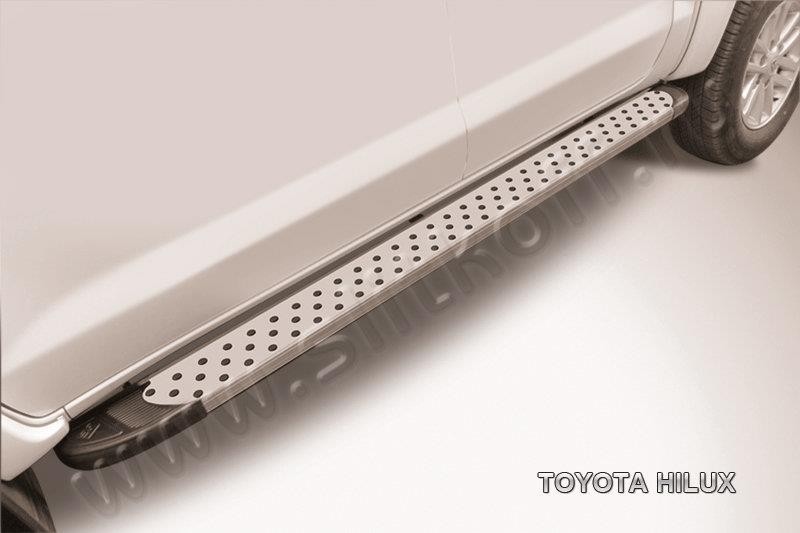 Slitkoff AL-THL11005 пороги алюминиевые "Standart Silver" 2000 серебристые Toyota Hilux (2011)