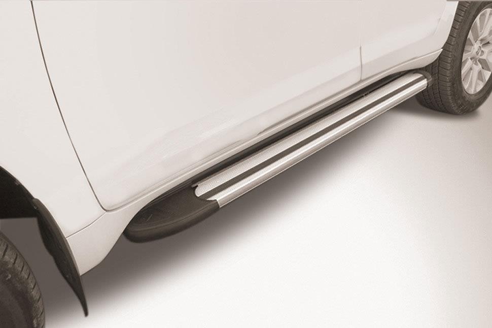 Slitkoff AL-TOP17004 пороги алюминиевые "Luxe Silver" 1600 серебристые Jeep Grand Cherokee (2011)