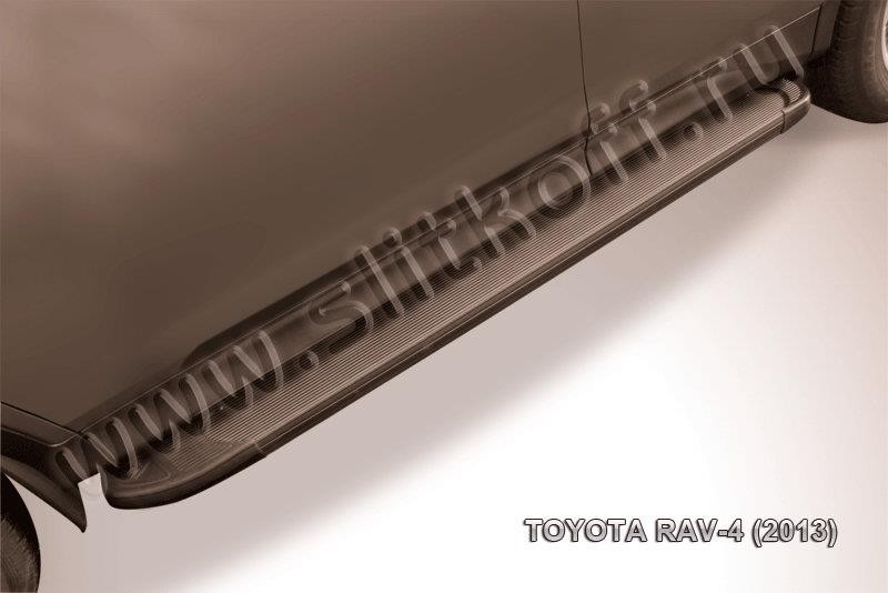 Slitkoff AL-TR413001 пороги алюминиевые "Optima Black" 1700 черные Toyota RAV4 (2013)