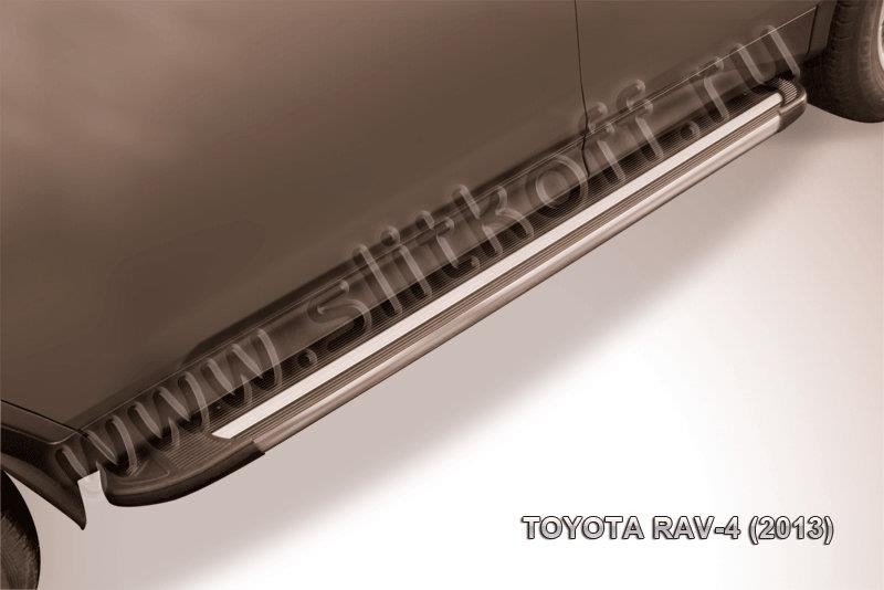 Slitkoff AL-TR413003 пороги алюминиевые "Luxe Black" 1700 черные Toyota RAV4 (2013)