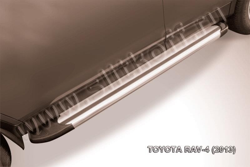 Slitkoff AL-TR413004 пороги алюминиевые "Luxe Silver" 1700 серебристые Toyota RAV4 (2013)
