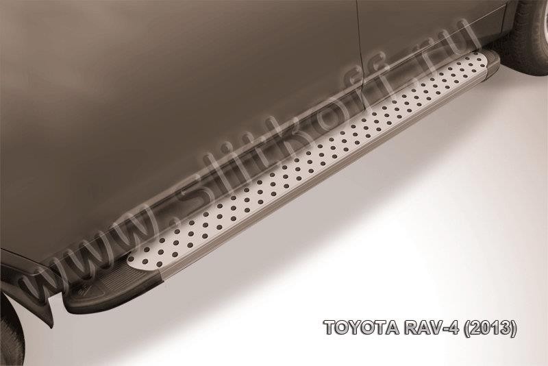 Slitkoff AL-TR413005 пороги алюминиевые "Standart Silver" 1700 серебристые Toyota RAV4 (2013)