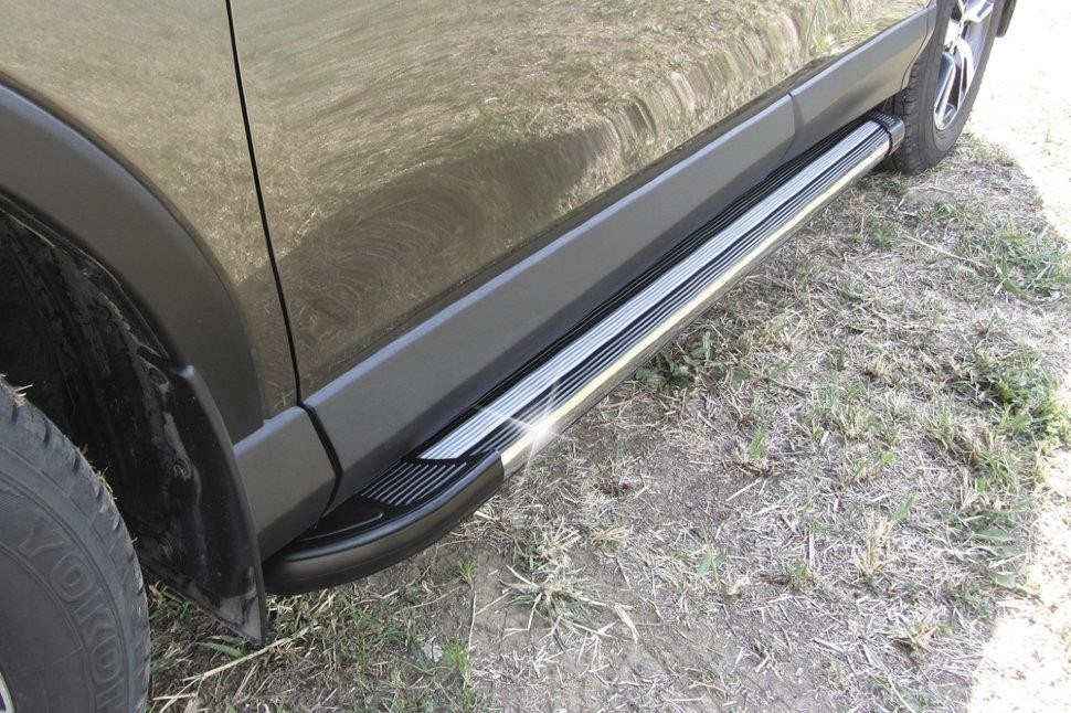 Slitkoff AL-TR415003 пороги алюминиевые "Luxe Black" 1700 чёрные Toyota RAV4 (2015)