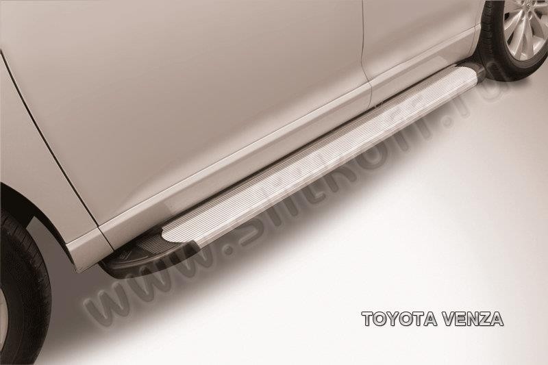 Slitkoff AL-TVEN002 пороги алюминиевые "Optima Silver" 1800 серебристые Toyota Venza