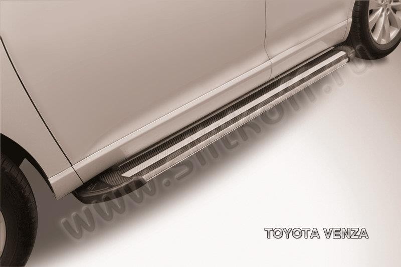 Slitkoff AL-TVEN003 пороги алюминиевые "Luxe Black" 1800 черные Toyota Venza