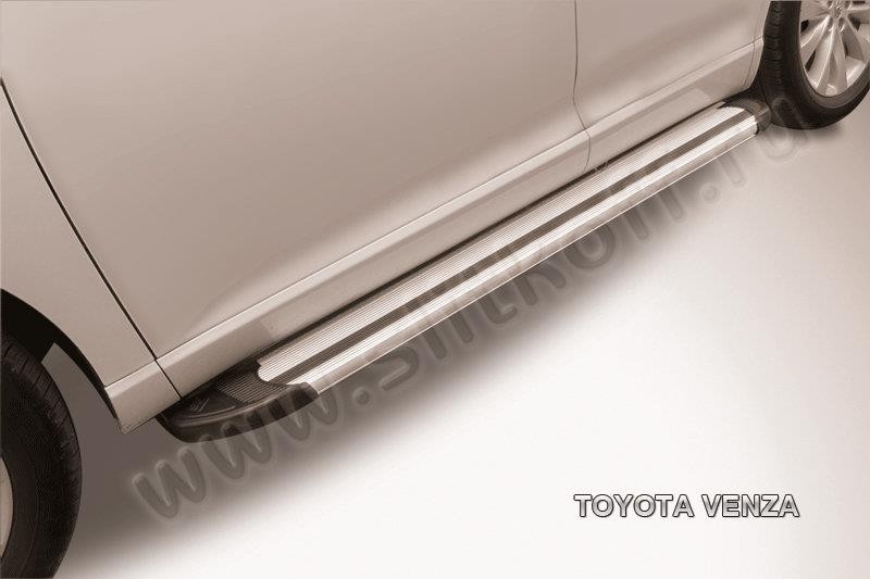 Slitkoff AL-TVEN004 пороги алюминиевые "Luxe Silver" 1800 серебристые Toyota Venza