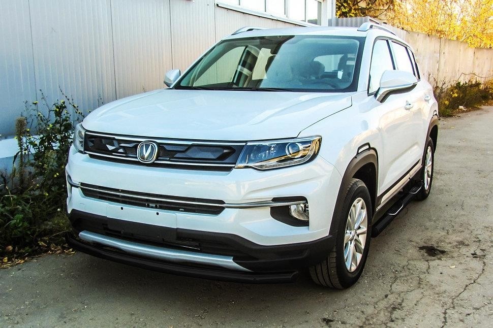 Slitkoff CHANCS35P-001B защита переднего бампера d57 черная Changan CS35 Plus (2019)